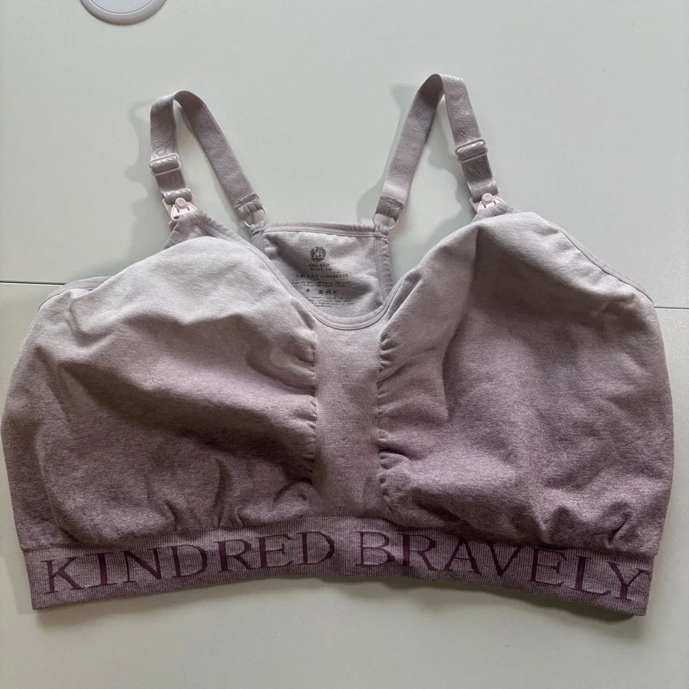 Kindred Bravely Nursing Maternity Seamless Wireless Sports Bra Size 1X Pink